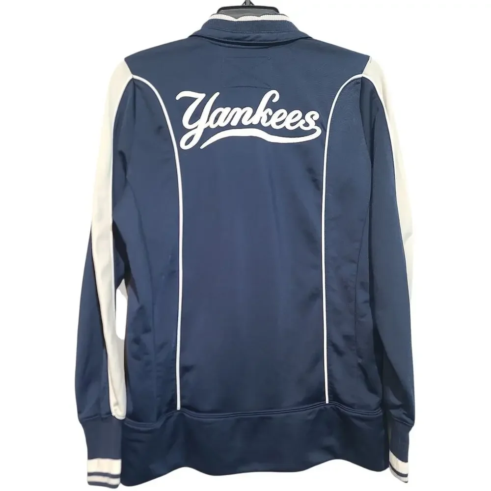 Vintage Nike NY Yankees Full Zip Track Jacket Blue Medium 8-10 GUC - Picture 2 of 6
